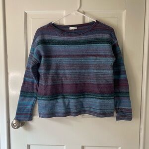 stripe fleece sweater